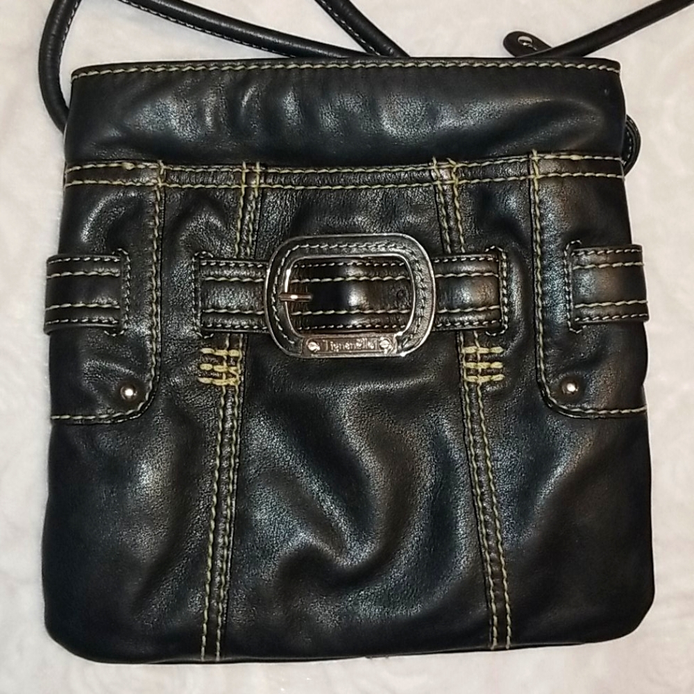 Tignanello Crossbody Black Leather Purse